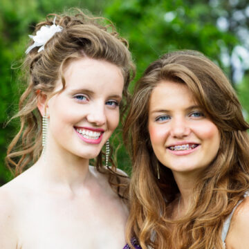 Woman with Braces. Woman smiling with no braces