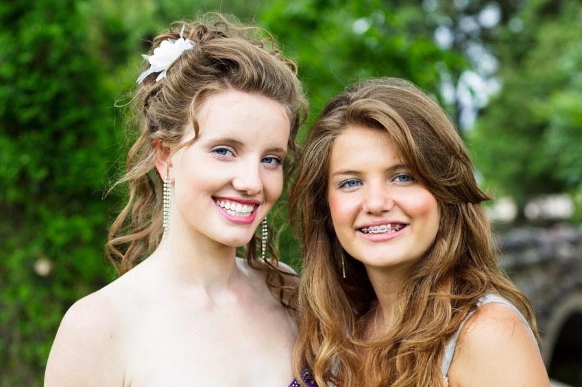 Woman with Braces. Woman smiling with no braces